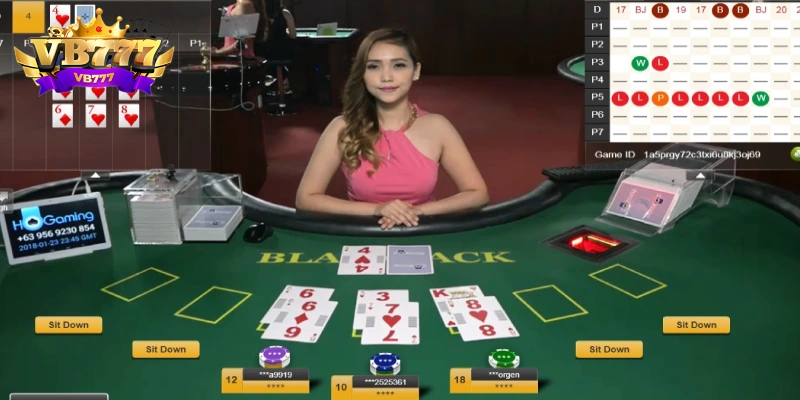 Blackjack VB777, bầu không khí sôi động, đậm chất casino